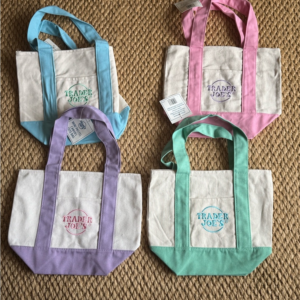 Trader Joe’s Pastel Mini Canvas Tote Bag